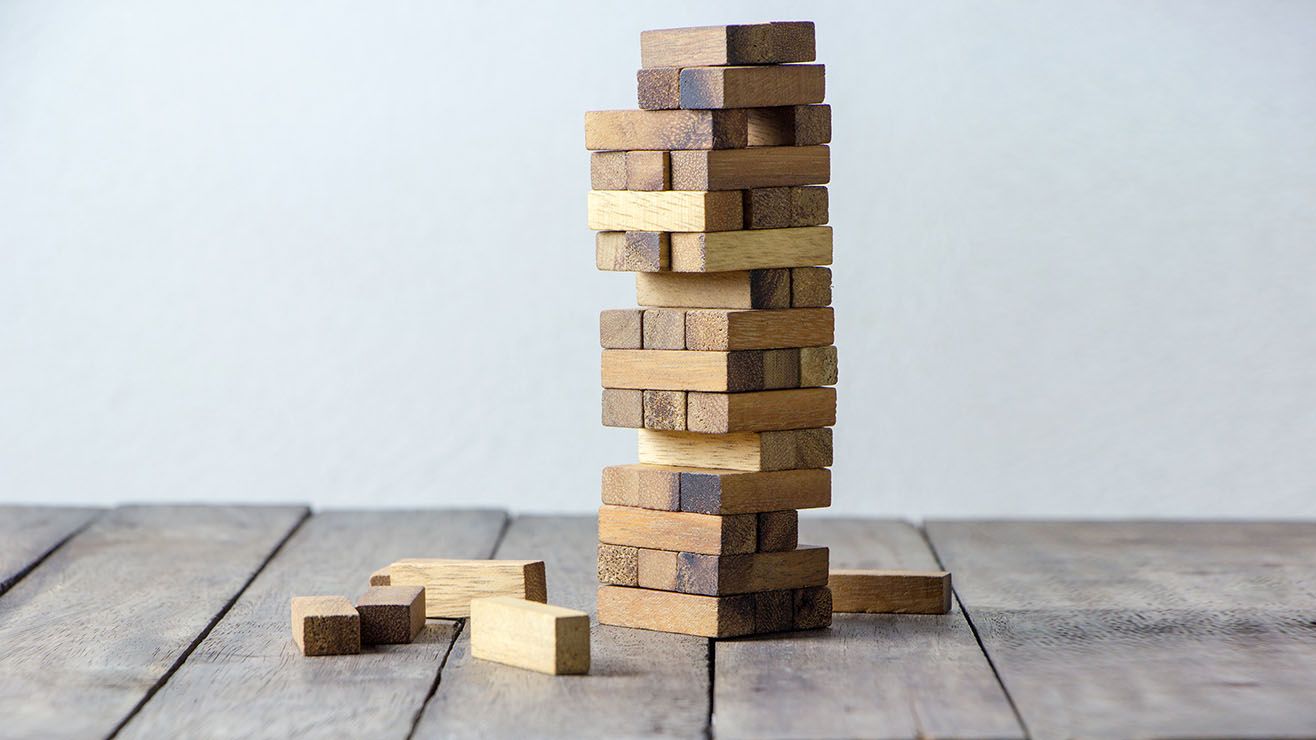 Stack of wooden blocks