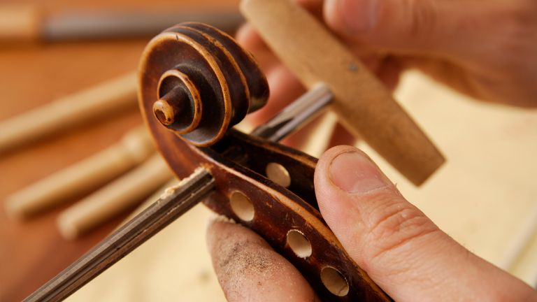 A wooden chair being built